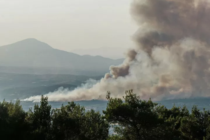 Σε επιφυλακή για αναζωπυρώσεις - Χωρίς ρεύμα και νερό το Ασπροχώρι, μεγάλες καταστροφές στο δάσος(pics&vid)