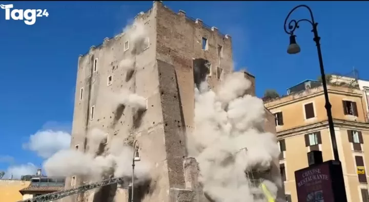 Μερική κατάρρευση του «Πύργου των Κόμηδων» - Συνεχίζονται οι επιχειρήσεις διάσωσης του εγκλωβισμένου εργάτη (vid)