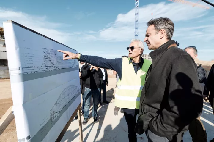 Ο Κυρ. Μητσοτάκης στο εργοτάξιο του Βοτανικού: Έτοιμο τον Μάιο του 2027 το γήπεδο του Παναθηναϊκού (vid)