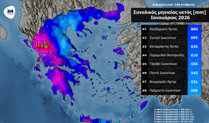 Αττική: Βροχές ενός έτους έπεσαν σε τέσσερις μήνες - Πού σημειώθηκαν τα μεγαλύτερα ύψη