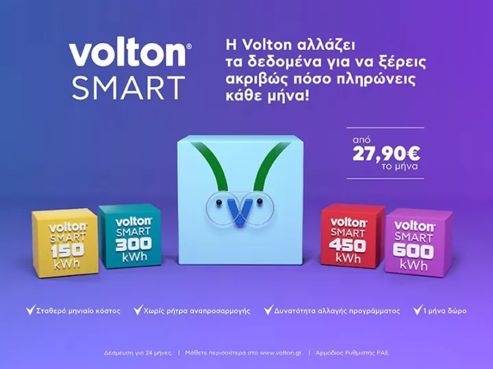 «Volton SMART»: Τα πακέτα ενέργειας που αλλάζουν τα δεδομένα με σταθερές χρεώσεις για τους οικιακούς καταναλωτές
